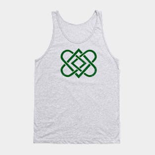 Vintage Celtic Knot Heart - St Patricks - Dark Green Tank Top